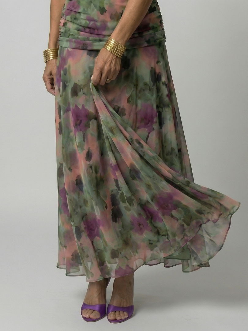 Calen | Off-Shoulder Midi Dress with Flowing Design
