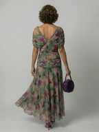 Calen | Off-Shoulder Midi Dress with Flowing Design