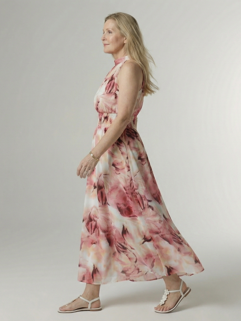Sylin | Midi Dress with Gathered Halter Neck