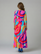 Celine | Midi Dress with Cross-Shaped Neckline
