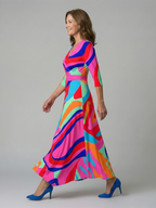 Celine | Midi Dress with Cross-Shaped Neckline