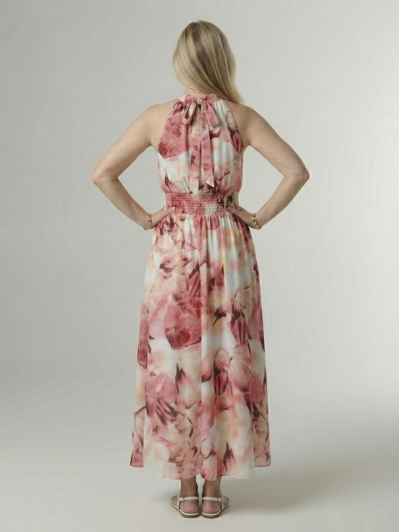 Sylin | Midi Dress with Gathered Halter Neck