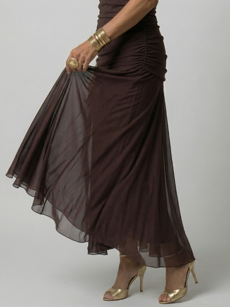 Calen | Off-Shoulder Midi Dress with Flowing Design