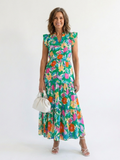 Lila | Elegancka Midi Sukienka w Kwiaty