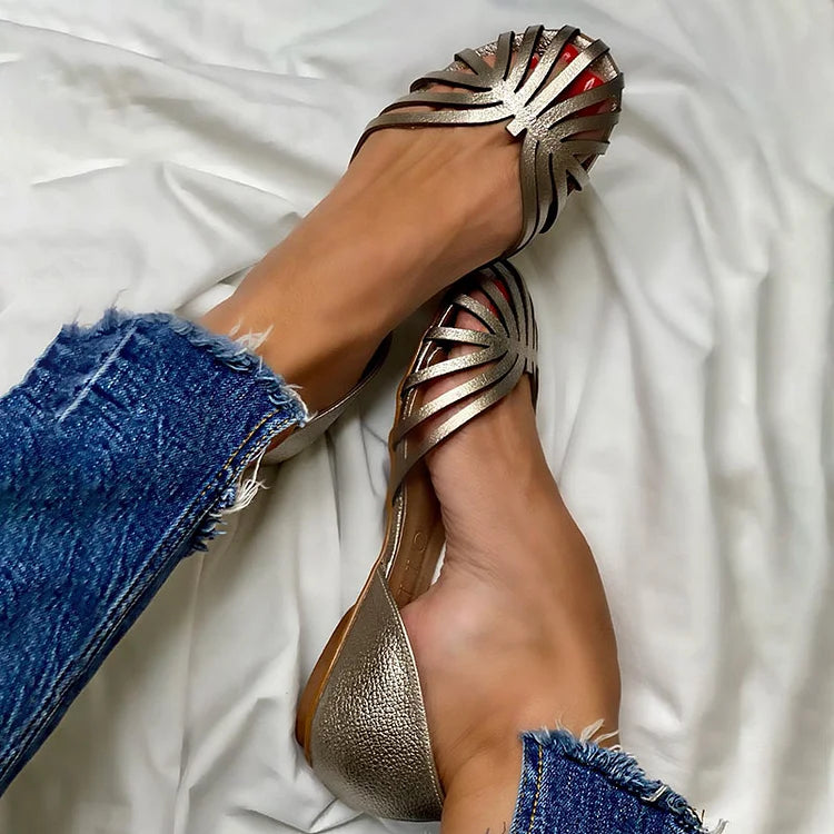 Open-Toe Ballet Flats