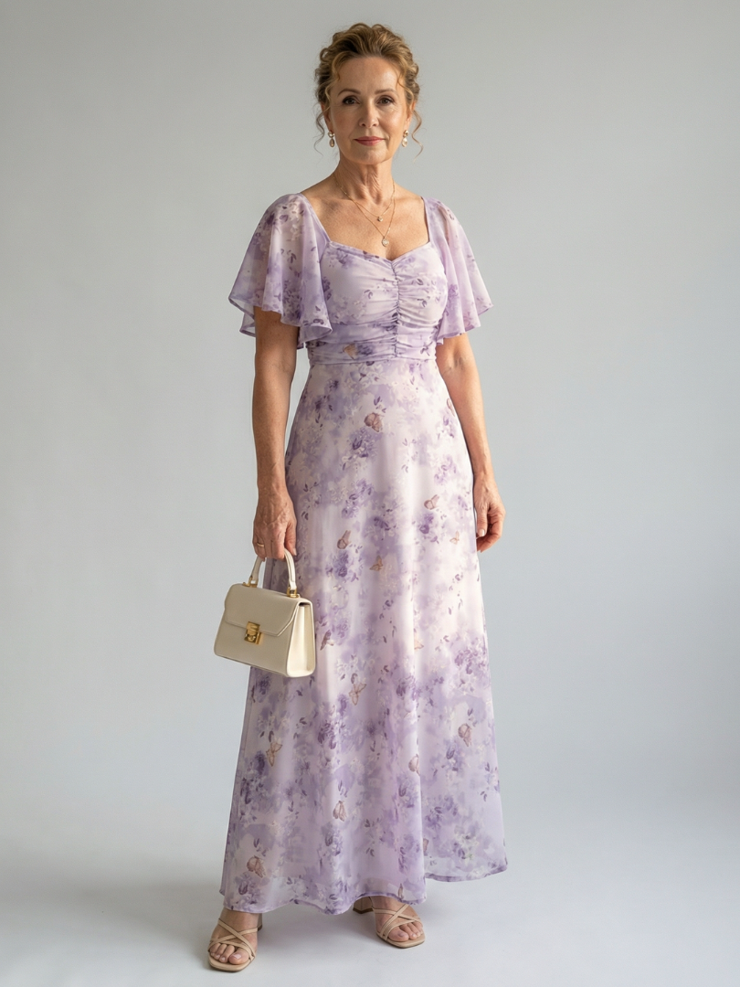 Vaelis | Midi Dress with Wing Sleeves
