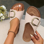 Slip-On Klapki w Kolorze Kości Słoniowej