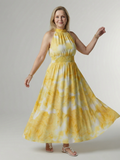 Sylin | Midi Dress with Gathered Halter Neck