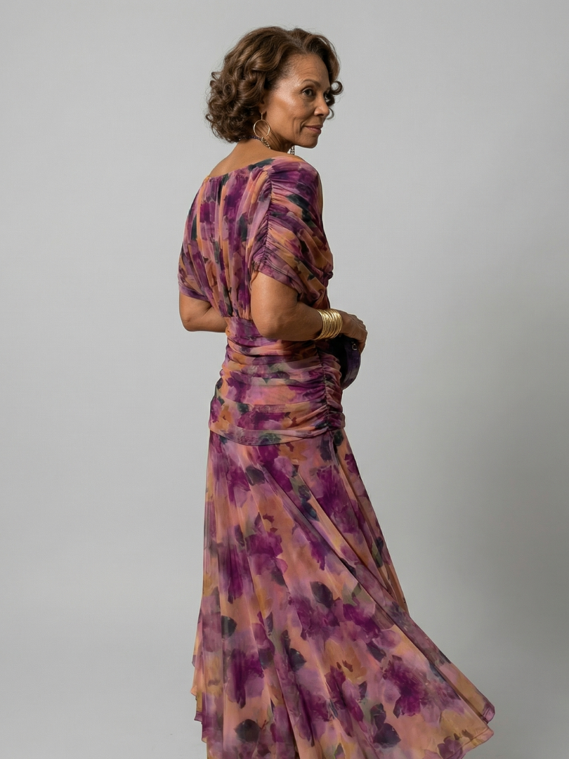 Calen | Off-Shoulder Midi Dress with Flowing Design