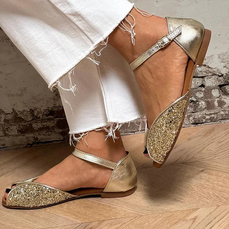Sandals with Ankle Strap - Flat Style