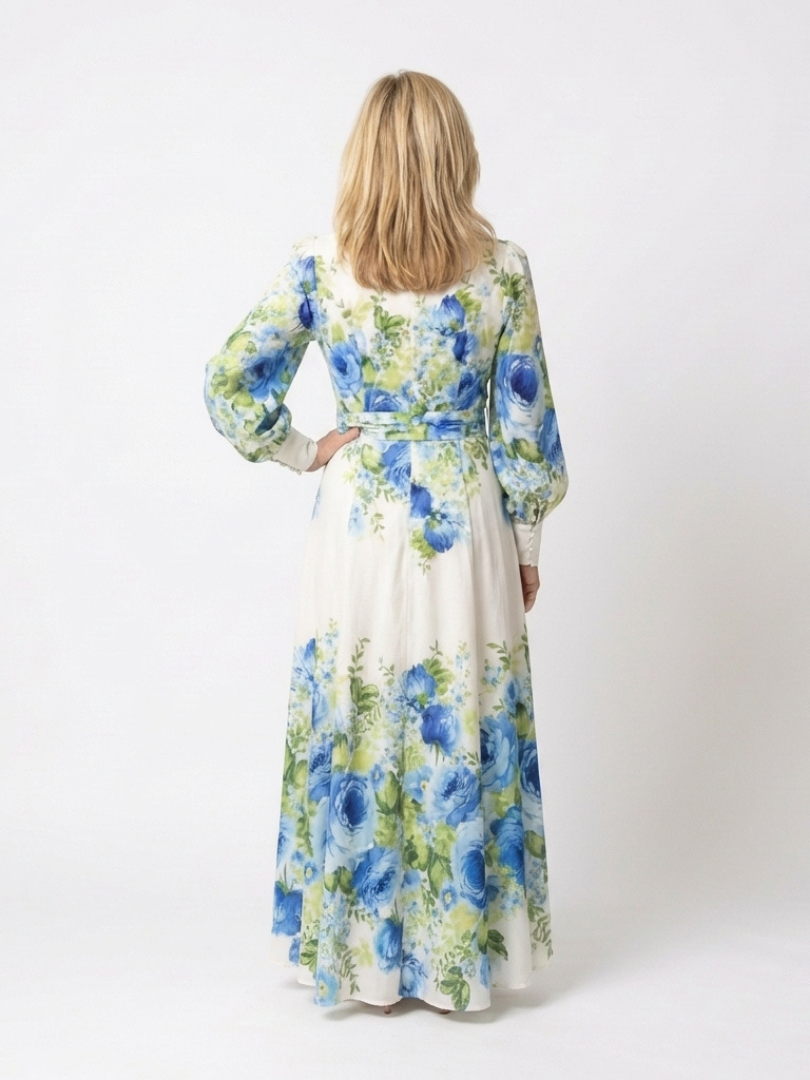 Harper | Floral Maxi Dress with Button Front