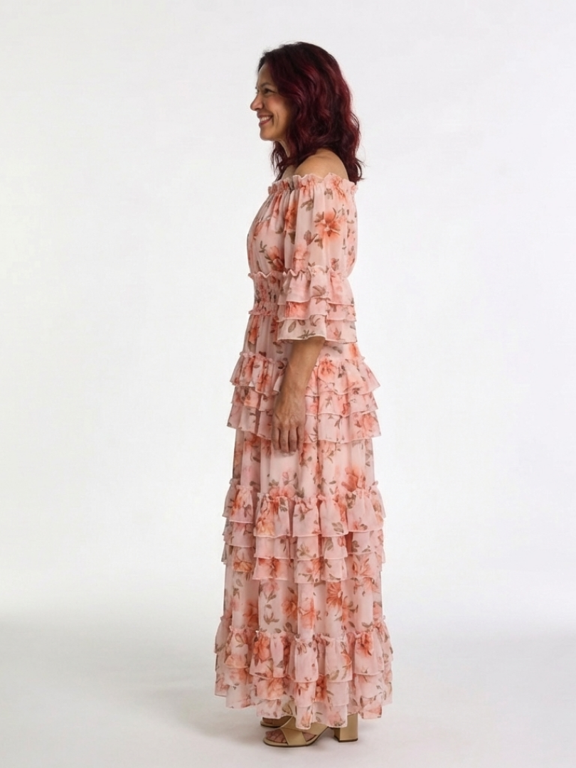 ROSALIE | Floral Maxi Dress with Ruffles