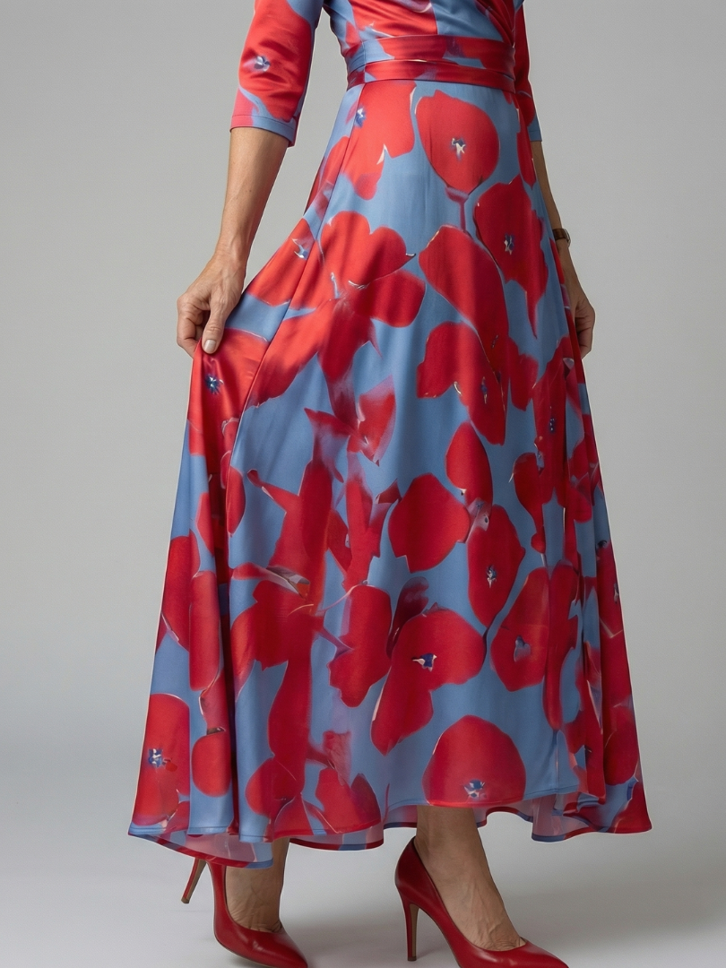 Celine | Midi Dress with Cross-Shaped Neckline