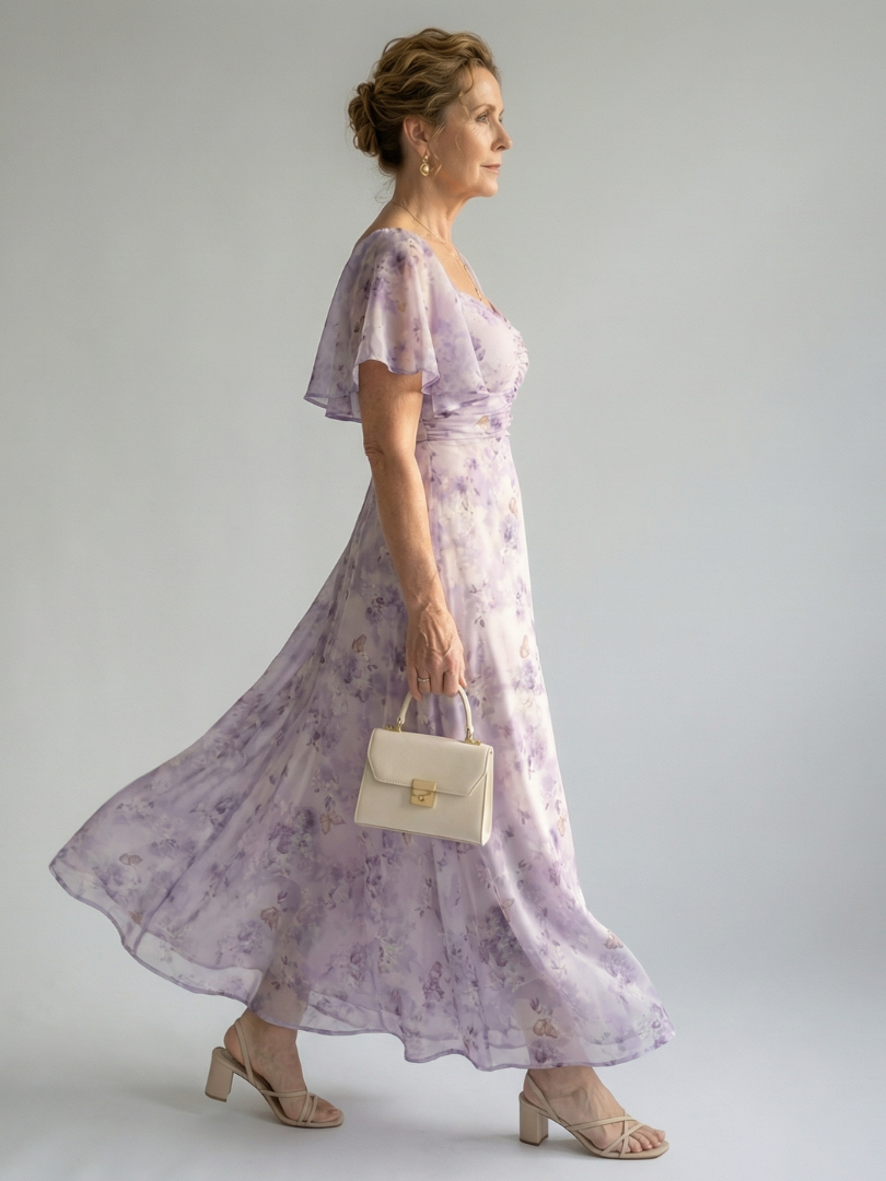 Vaelis | Midi Dress with Wing Sleeves