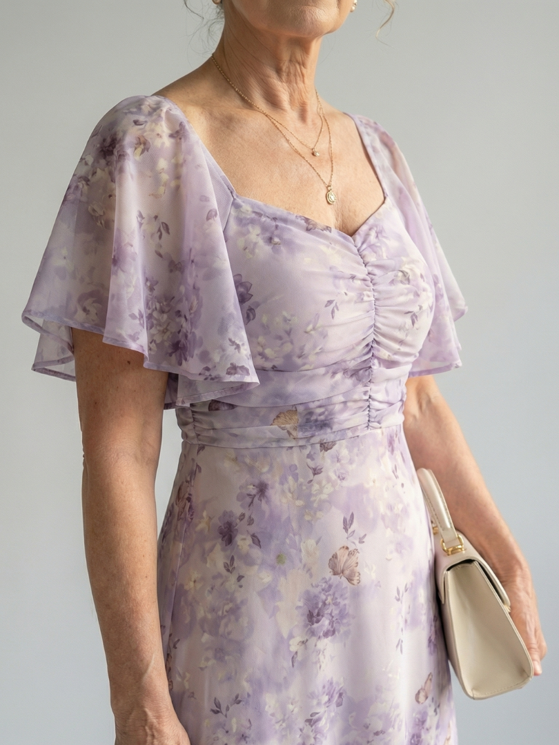 Vaelis | Midi Dress with Wing Sleeves