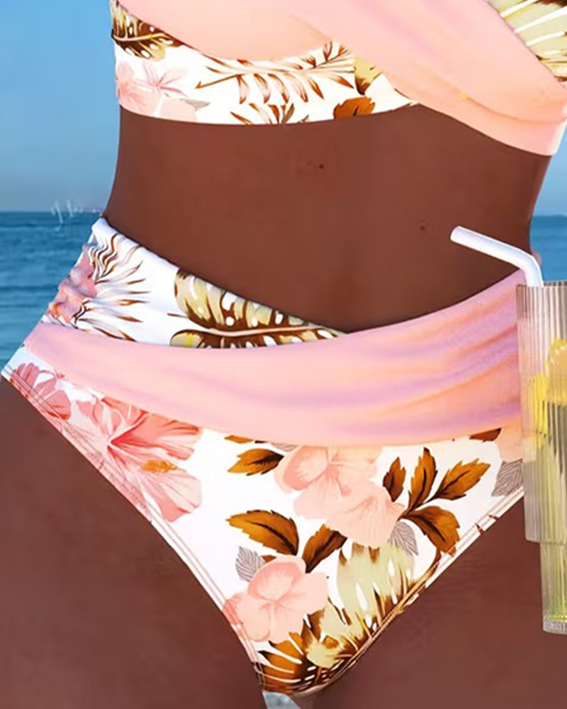 Jolina | Kwiatowy Bikini z Kontrastującymi Akcentami