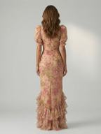 Vianne | Elegancka maxi sukienka z wysokim kołnierzem