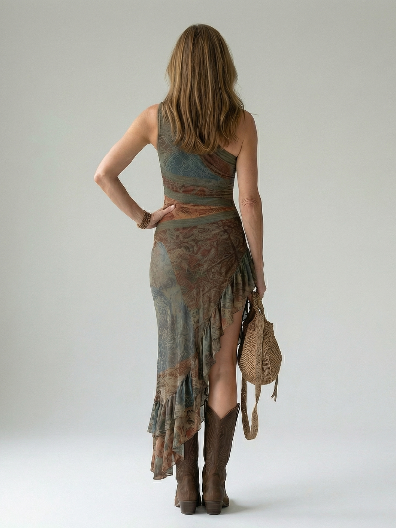 Zalia | Midi Dress in Tranquil Style