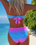 Sofia | Halter Neck Leopard Print Gradient Swimsuit