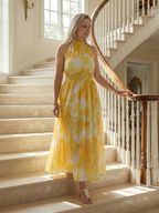 Sylin | Midi Dress with Gathered Halter Neck