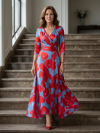 Celine | Midi Dress with Cross-Shaped Neckline