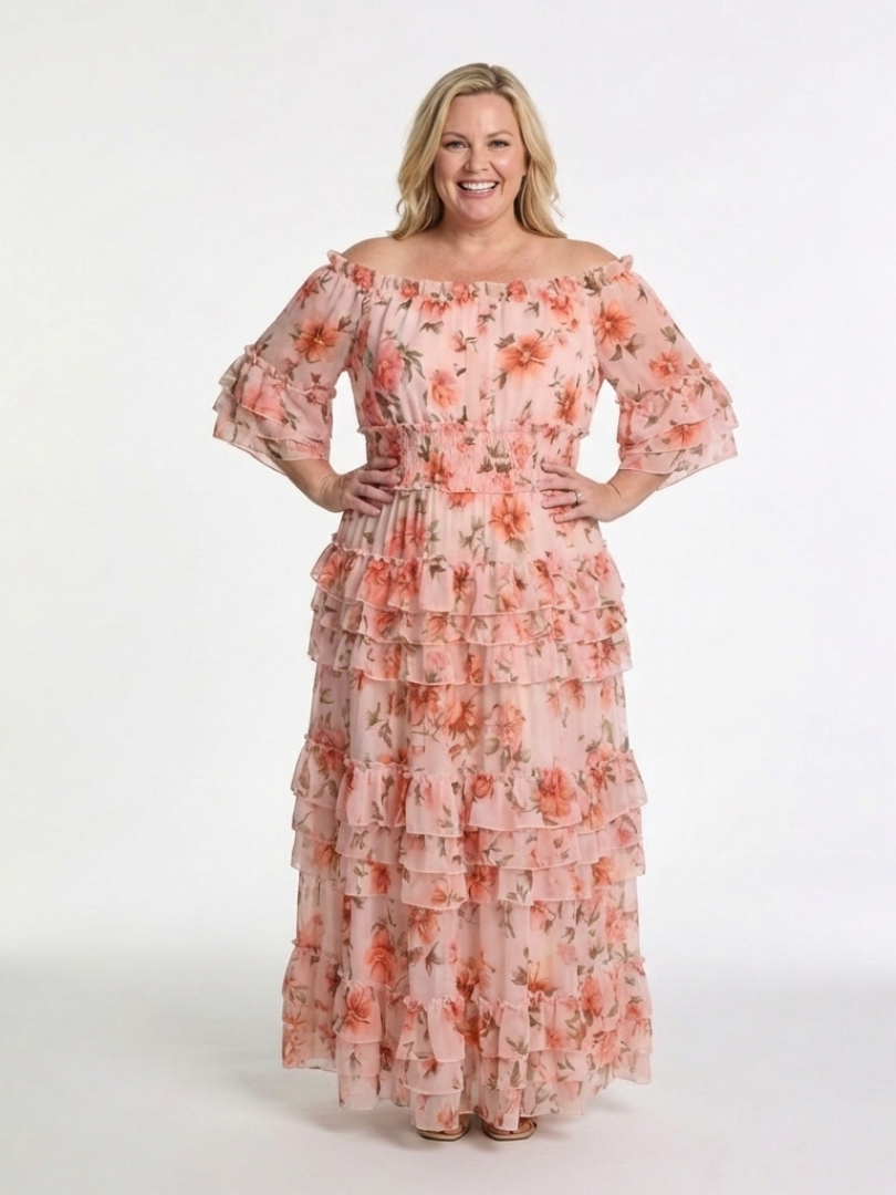 ROSALIE | Floral Maxi Dress with Ruffles