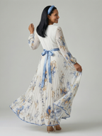 Rielle | Midi Plisowana Sukienka z Wiązaniem