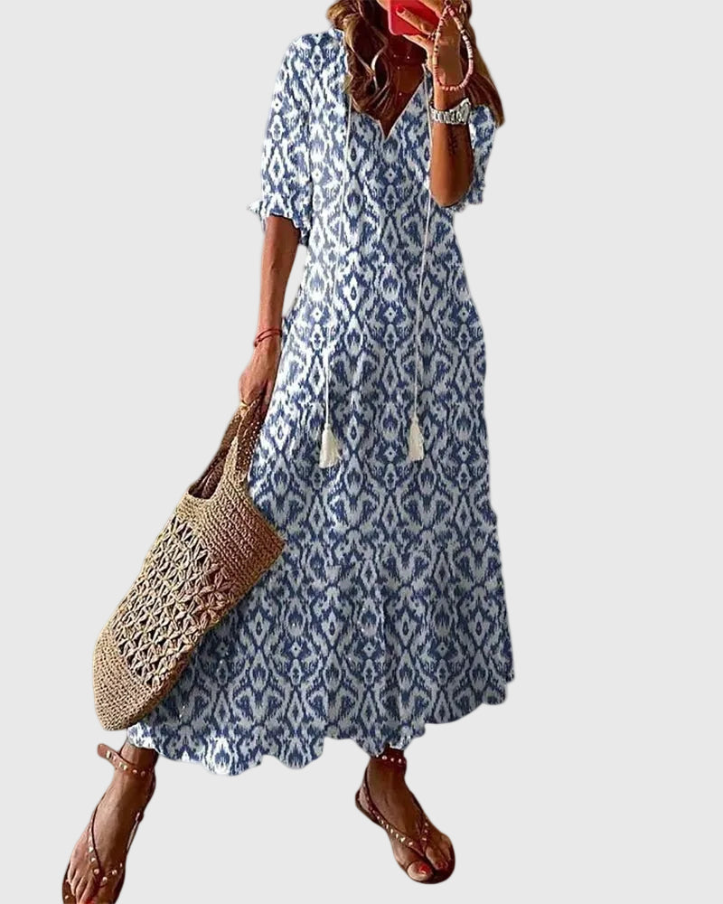 Amalia | Vintage Boho Letnia Maxi Sukienka