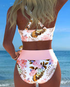 Jolina | Kwiatowy Bikini z Kontrastującymi Akcentami