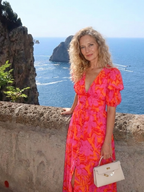 Willow | Midi Dress with Puff Sleeves in Floral Print