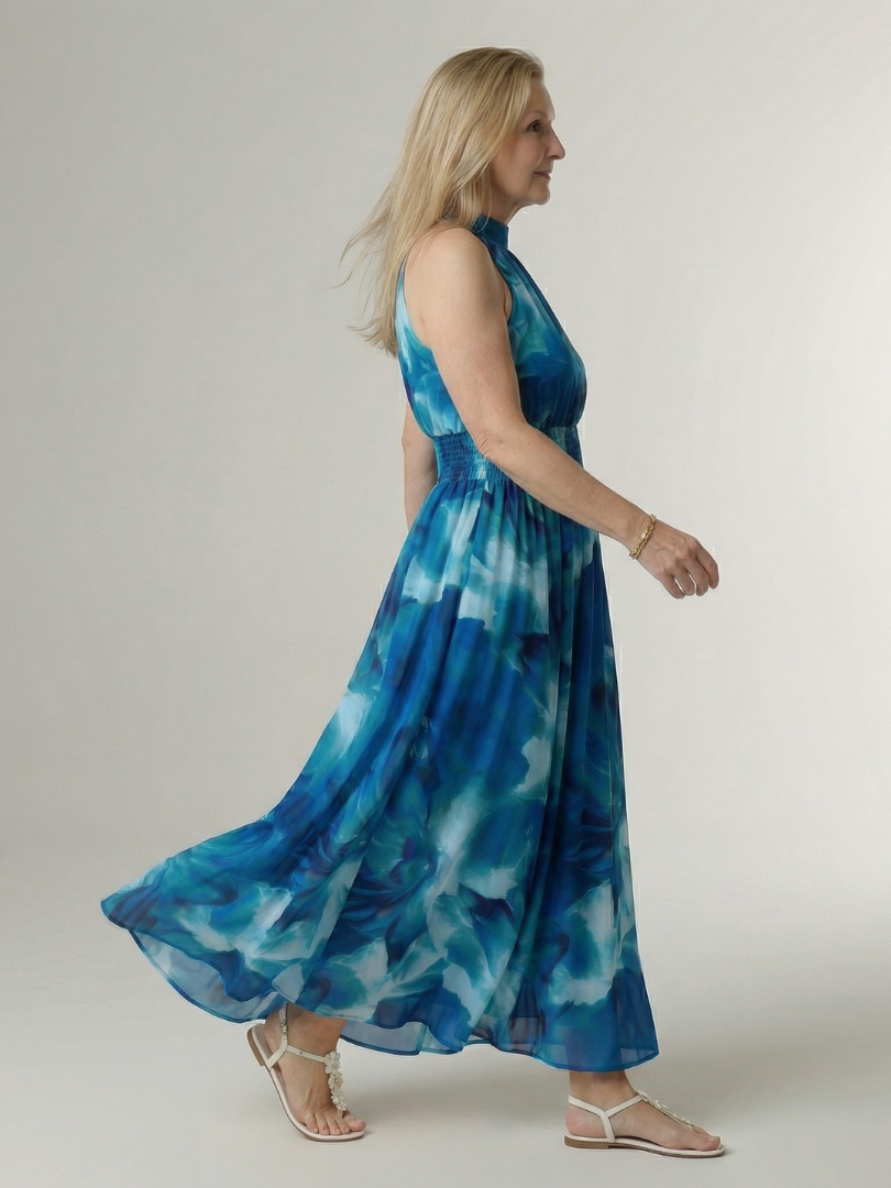 Sylin | Midi Dress with Gathered Halter Neck