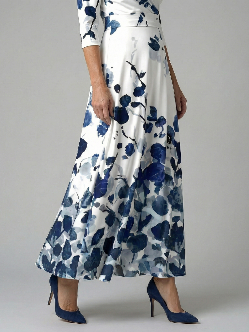Celine | Midi Dress with Cross-Shaped Neckline