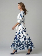 Celine | Midi Dress with Cross-Shaped Neckline