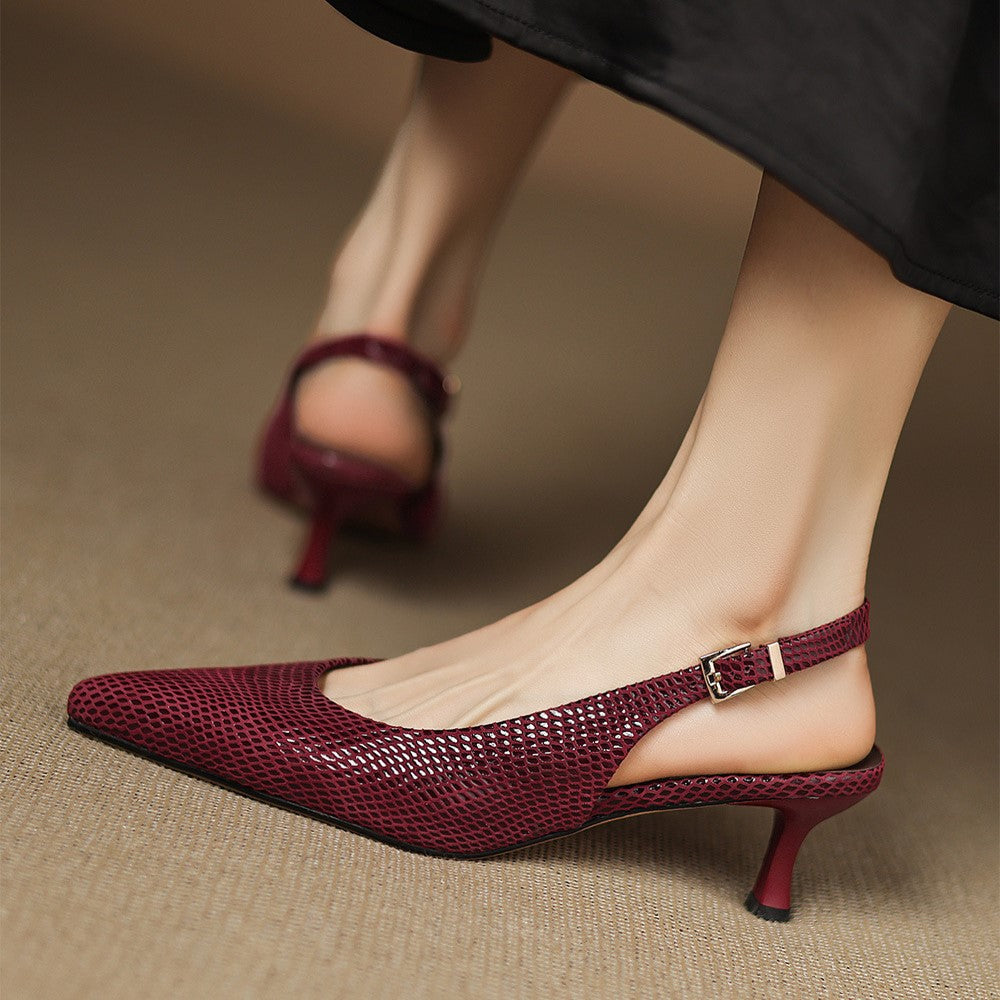 Céliane Leather Slingback Heels