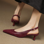 Céliane Leather Slingback Heels