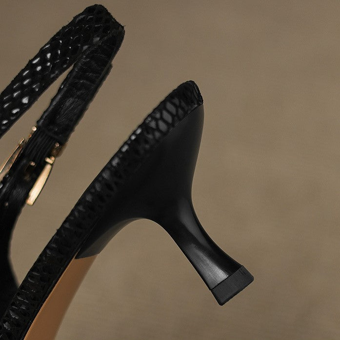 Céliane Leather Slingback Heels