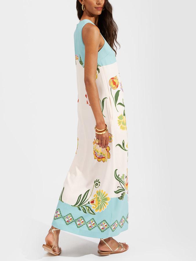 Ava | Midi Dress with Floral Print and Sleeveless Design for Resort Sunshine