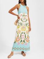 Ava | Midi Dress with Floral Print and Sleeveless Design for Resort Sunshine