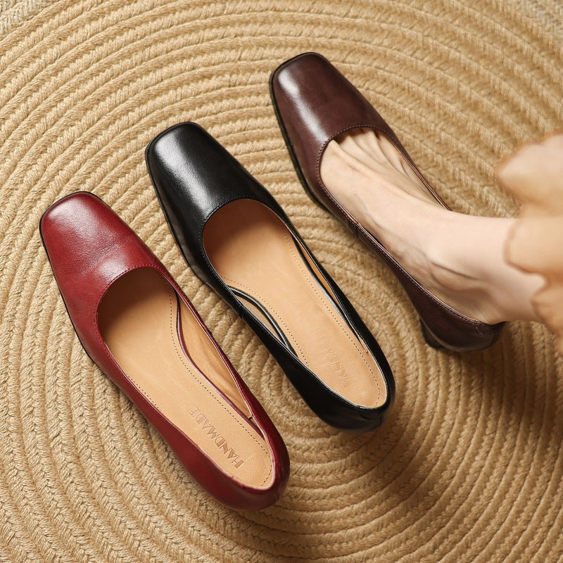 Oriel Leather Square Toe Pumps