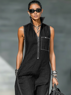 Mila | Minimalist Jumpsuit with White Accents