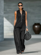 Mila | Minimalist Jumpsuit with White Accents