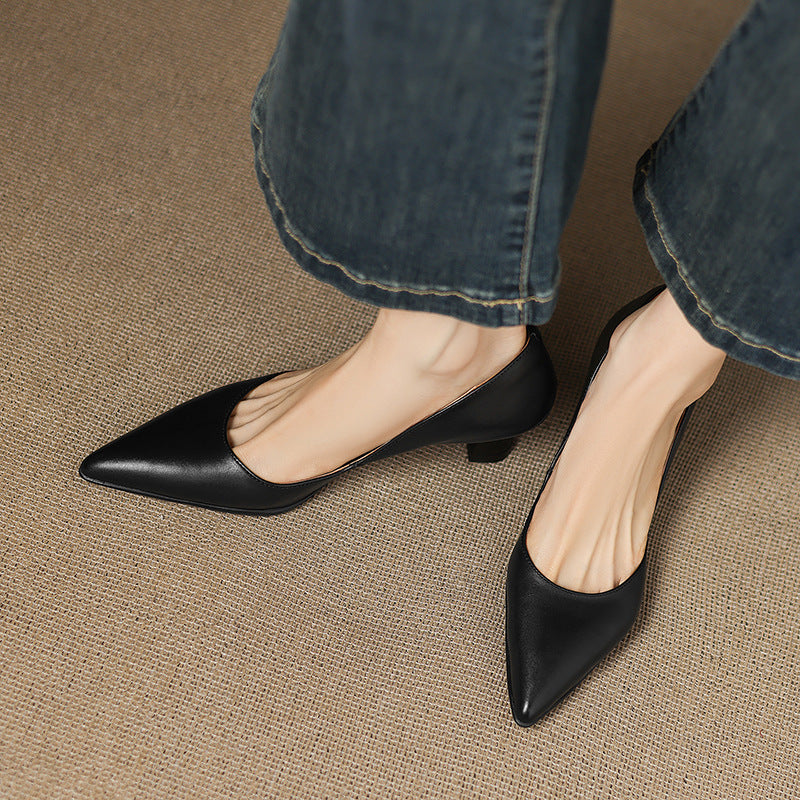 Calenne Leather Wedge Heels