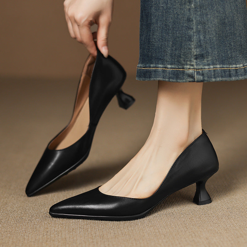 Calenne Leather Wedge Heels