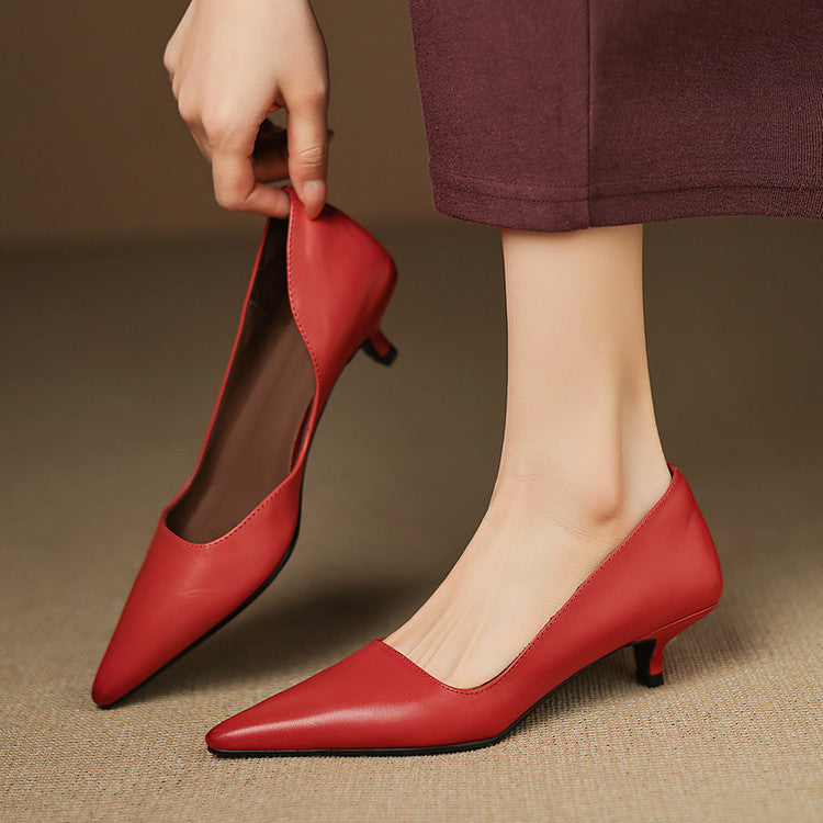 Orlisse Leather Stiletto Heels