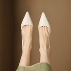 Ceyra Leather Wedge Shoes