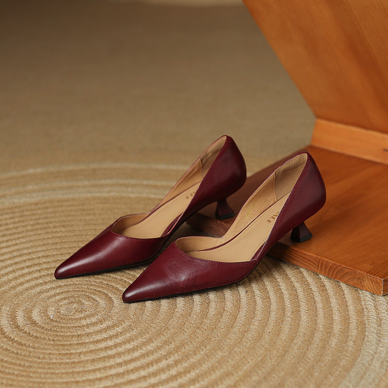 Ceyra Leather Wedge Shoes