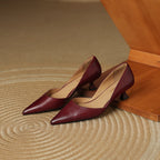 Ceyra Leather Wedge Shoes