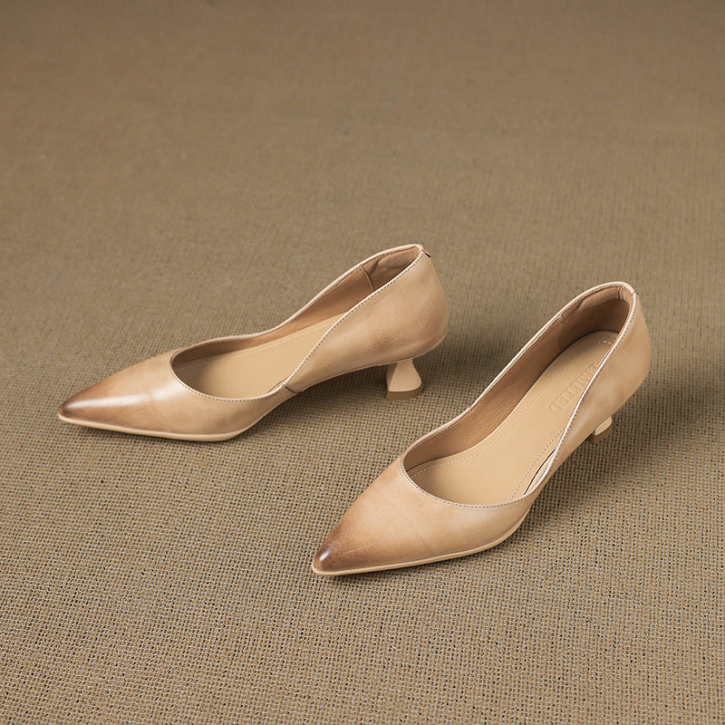 Calenne Leather Wedge Heels