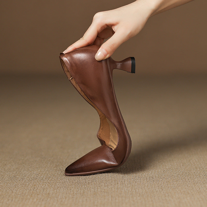 Calenne Leather Wedge Heels