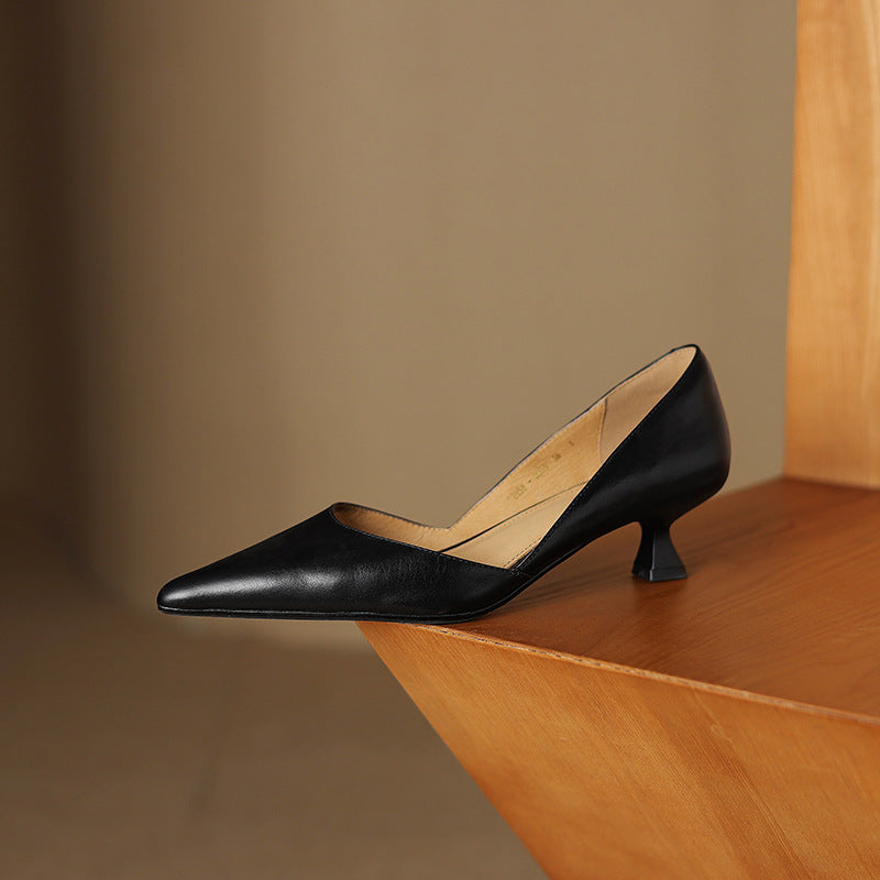 Ceyra Leather Wedge Shoes
